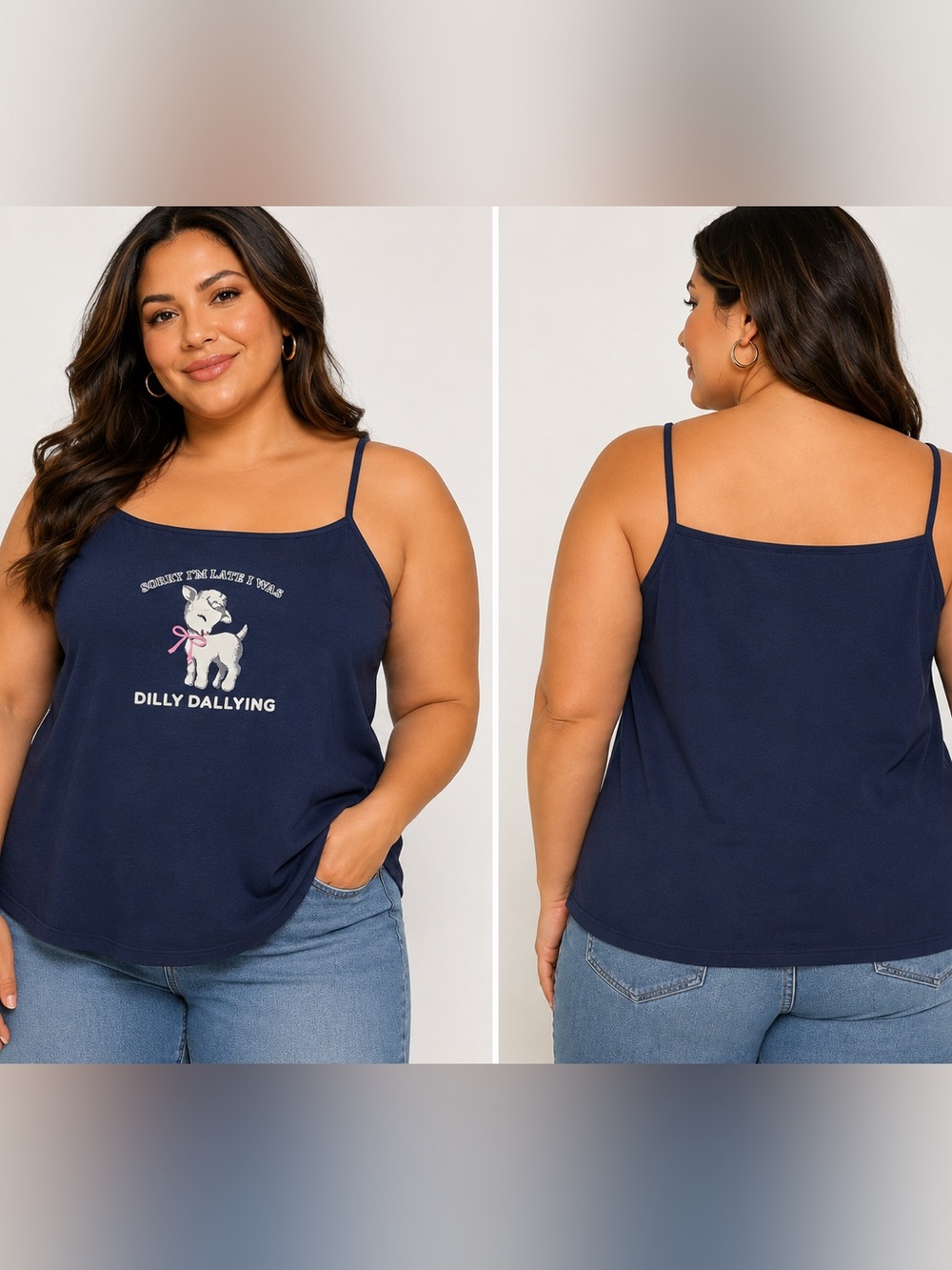 wild fable Navy Graphic Lamb Camisole